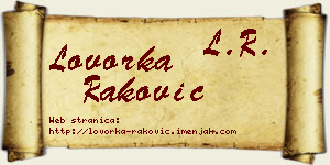 Lovorka Raković vizit kartica